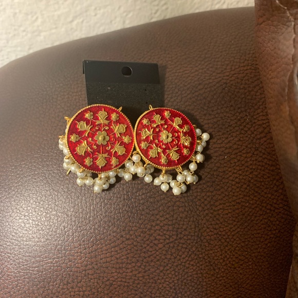 Meena work earring - Picture 3 of 7